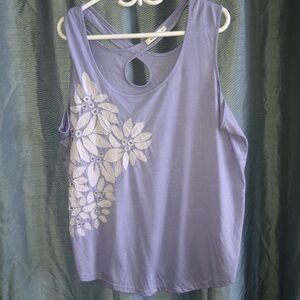 Ricki's xxl Purple Sleeveless Tank Top with Cut Out Designs and beads